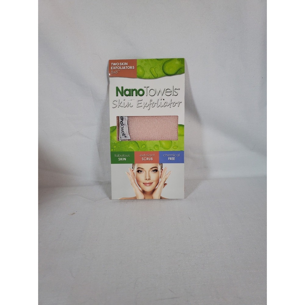 NanoTowels Skin Exfoliator 8x8 Reusable Exfoliating Towels 2 Pack Chemical Free